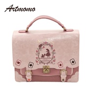 Alice In Wonderland Shoulder Bags axes femme vintage student schoolbag playing cards Silhouette hand