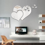 Heart Shape Mirror Wall Sticker 3D Art Wall Decal Removable Mirror Wall Sticker For Home Decoration