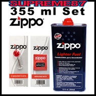ZIPPO Replacement Set Genuine Big Fluid 355ml+ Flint + Wick( ship within west Malaysia)