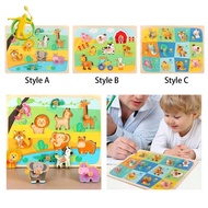 [Asiyy] Animal Puzzle, 3D Wooden Puzzle, Wooden Toy, Baby Hand As Birthday Gift