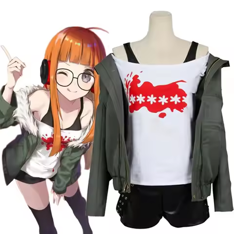 Futaba Sakura Game Persona 5 Cosplay Costume Women halloween Full Set P5 Uniform Suit Casual Coat Ja