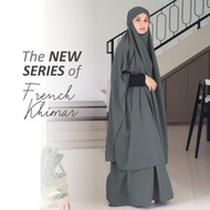 Setelan Set French khimar Aisyah Zipper cadar Instan Toko Ridhi