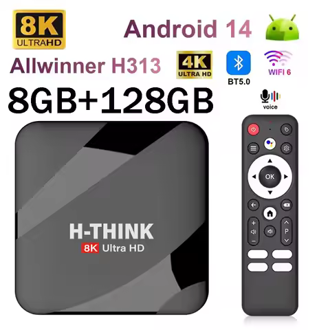 Q96 H-THINK M400 Box Smart TV Box HD 4K 8K BT5.0 Set Top Box 4G 5G Wifi6 Android 14 Voice remote All