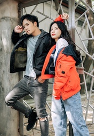 East Pole男女同款秋冬季20個口袋多功能飛行員羽絨夾克外套