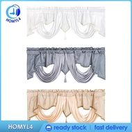 [Homyl4] Short Curtain with Tassel Small Window Curtain Decoration Breathable Rod Pocket