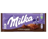 Milka Milk Chocolate มีส่วนผสมของนม Alpen 100% มี 16 รสชาติให้เลือก ขนาด 100 กรัม(g.)BBE:04/2025-11/