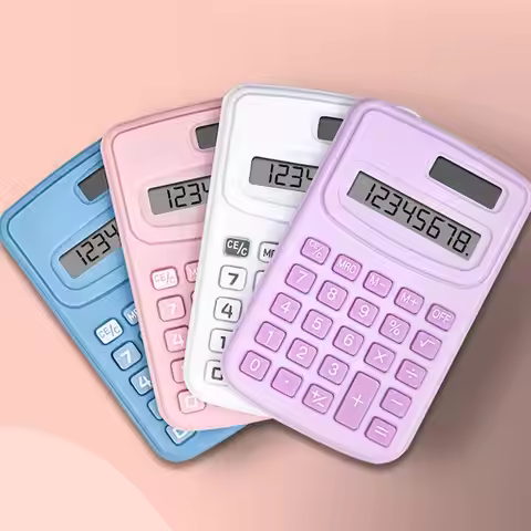 Small Solar Calculator Portable Calculator Cute 8 Digits LCD Electronic Home Office Calculator For K