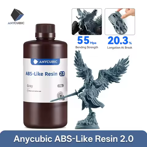 Anycubic 2.0 3D Printer Resin Photopolymer Resin Higher Toughness & Resilience ABS-Like Fast Curing 