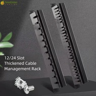 LONTIME 19inch Server Rack Wire Organizer, 12/24 Slot 1U Cable Management, Trunking Horizontal Mount