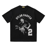 Dylan Harper Dylan Harper Dylan Harper St. Antonio Spurs Pure Cotton T-shirt American Washed oversiz