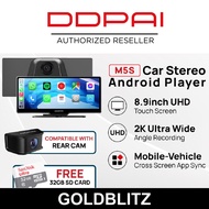 DDPAI M5S Car Stereo Dash Cam | 8.9" Touchscreen | 2K Ultra Wide Angle Recording | 24hrs Monitoring 
