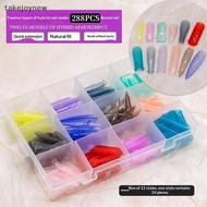 [takejoynew] 288PCS Colorful Nail Dual Forms Set Full Nail Forms For Polygel Reusable Nail Tips Nail