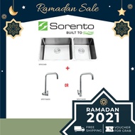 [Milo-Estore] Sorento Undermount Stainless Steel 304 Kitchen Sink Double Bowl SRTKS2408 + FREE Kitch