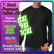 T-SHIRT JUMBO LONG BLACKPOLOS FULL COTTON SIZEBIG 8XL 9XL 10XL