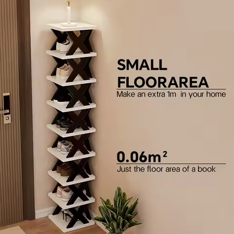 9-tier shoe rack - Can store 9 pairs of shoes. Space-saving vertical shoe rack. High and narrow shoe