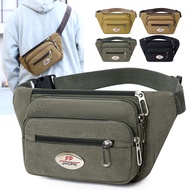 New Men's Canvas Waist Bag for Construction Site, Casual Outdoor Sports Waist Bag, Multifunctional P