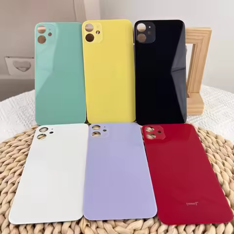 For Apple iPhone 11 Replacement Rear Back Glass Housing Cover Battery Door Back Panel With Camera Ho