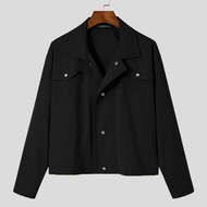 <ARZ>XMAN S-5XL Men's Fashion Crop Tops Long Sleeves Solid Color Suit Jacket