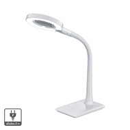 โคมไฟอ่านหนังสือตั้งโต๊ะ ระบบสัมผัสพร้อมแว่นขยาย (LED 7W) LUZINO รุ่น GX8289 สีขาว