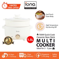 IONA 1.5L Electric Cooker with Steamer | Ceramic Multi Cooker Mini Hotpot 电煮锅 - GLMC1815