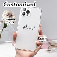 High Transparent Customized Name Painted Thick Shockproof Protective Phone Case Compatible With Ipho