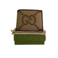 ☆ GUCCI 古馳 Brown Canvas Calfskin Jumbo GG Short Wallet 啡色帆布小牛皮短銀包 699308 100%真品