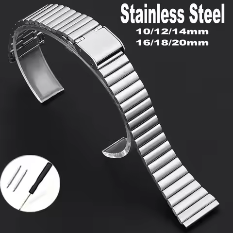 10mm 12mm Metal Bracelet Stainless Steel Universal Strap for HUAWEI Watch 2 Watchband for Fossil Wom