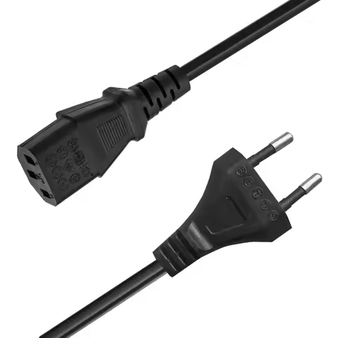 EU Power cord European AC Power Cable 2-PIN EU PLUG to IEC 320 C13 Power cord 2X0.75mm2 copper condu