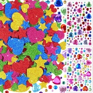 846Pcs 3D Foam Stickers&Gem Stickers Colorful Glitter Rhinestone Jewel Stickers for Crafts, Envelope