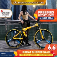 【🇸🇬 OFFICAL STORE】BEGASSO 26/ 24/ 20in SHIMANO Foldable Mountain Bike w Disc Brake 21 Speed Folding Bicycle