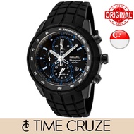 [Time Cruze] Seiko SNAD87 Chronograph Alarm Black Rubber Strap Black Dial Men Watch SNAD87P1 SNAD87P