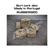 Burl Portugal cork disc RUBBERISED Made in Portugal for DIY Custom rod handle