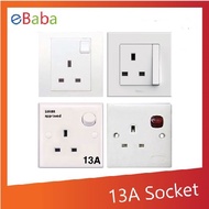 SIRIM Approved 13A Switches Socket White Color PVC Box 3x3 PNT 13A/13A Neo Scoket/Simon 13A Socket/ 