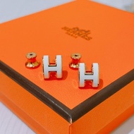 Hermes 愛馬仕迷你白金H耳環 Mini Pop H Earrings Blace X GHW