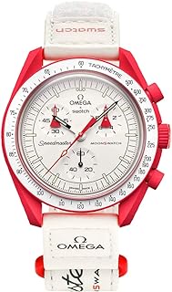 Omega x Swatch Moon Swatch Mission to Mars Speedmaster Red &amp; White - New, white and Red, white and Red, Modern, white and Red, Modern