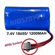 Bateri Kereta Kontrol 7.4V 14500 18650 4 Pin Battery Rechargeable 4 Pin RC Car Battery 7.4V
