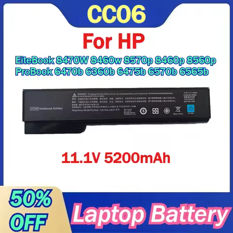 CC06 CC09 11.1V 5200mAh Battery For HP EiteBook 8470W 8460w 8570p 8460p 8560p 8470p ProBook 6470b 63