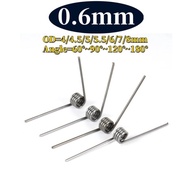 sus304 d0.6mm OD4/4.5/5/5.5/6/7/8mm V-shaped spiral torsion spring angle 60/90/120/180 degrees【YDY-M
