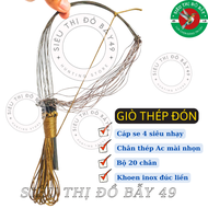 Giò gà rừng chân thép cáp se 4 bộ 20 chân khoen inox đúc