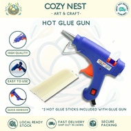 [Cozy Nest] Compact Mini Hot Glue Gun Set with 2 Silicone Hot Glue Sticks, Essential DIY Tool Kit fo