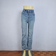 1K896 Lisa Jeans Wide-Leg Fashionable Long Second Hand [Size M Figure Waist 26] Details As Shown In 