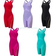 Zoke Girls' Competition Swimwear Fina Approved Quick-Dry Racing Swimsuit Knee-Length Swimwear For Te