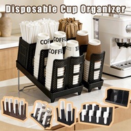 Disposable Cup Organizer Adjustable Storage Rack Stable Desktop Rack for Home Kitchen Use