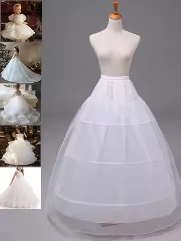 Children Petticoat 3 Hoop Skirt Petticoat Lolita Skirt Kids For Flower Girls Dresses Little Crinolin