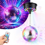 【New Arrivals】Disco Ball with Motor and Light (10 rpm) - Silver 20 cm Disco Ball 6 Colour Modes and 