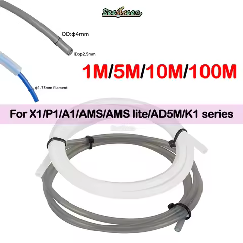 For Bambu Lab Ptfe Tube 2 5mm 4mm P1S P1P AMS A1 Mini 3D Printer Teflonto Pipe X1C Bambulab Ptfe Tub