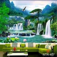 3D WATERFALL VIEW WALLPAPER - 3D NATURAL WATERFALL WALLPAPER - VIEW WALLPAPER