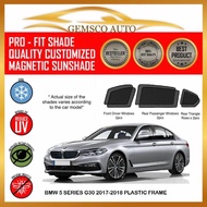 BMW 5 Series G30 2017 -2023(Plastic Frame) (6 / 7pcs) Car Sunshade /Rear Windscreen Sunshade / Boot 