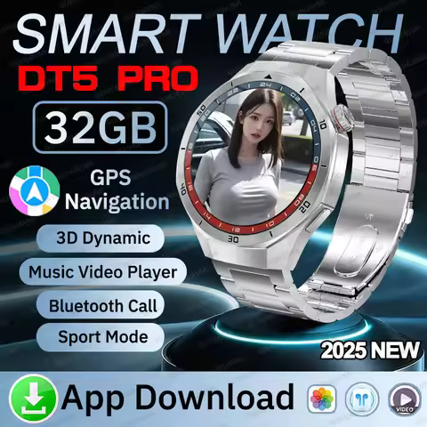 2025 Watch GT5 Pro 32GB Big Memory SmartWatch GPS Navigation MP3/MP4 Player APP Download ChatGPT NFC