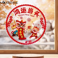 Cartoon Dragon Window Sticker / New Year Wedding Wall Trim / Waterproof Glass Door Paster / Fridge Cabinet Decor Applique / Spring Festival Blessing Decal